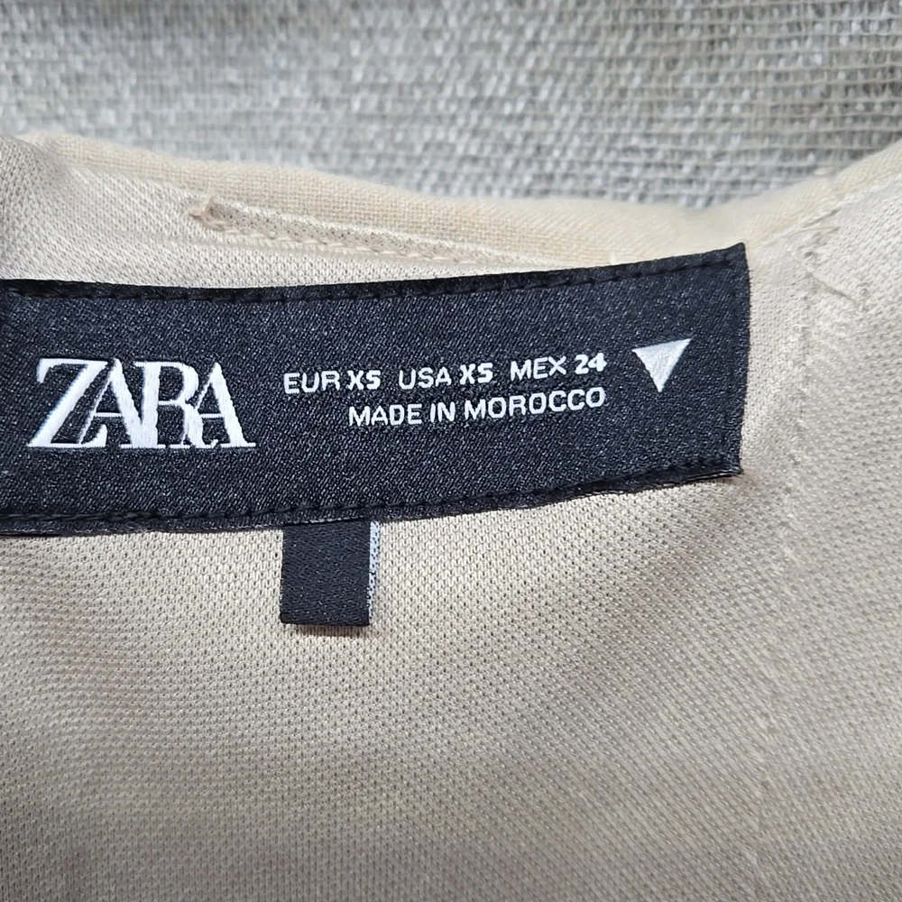 Zara, Mini Dress, Fitted, Cream, Taupe, XS, Fully Lined, Stretch, Polyester - Picture 3 of 16